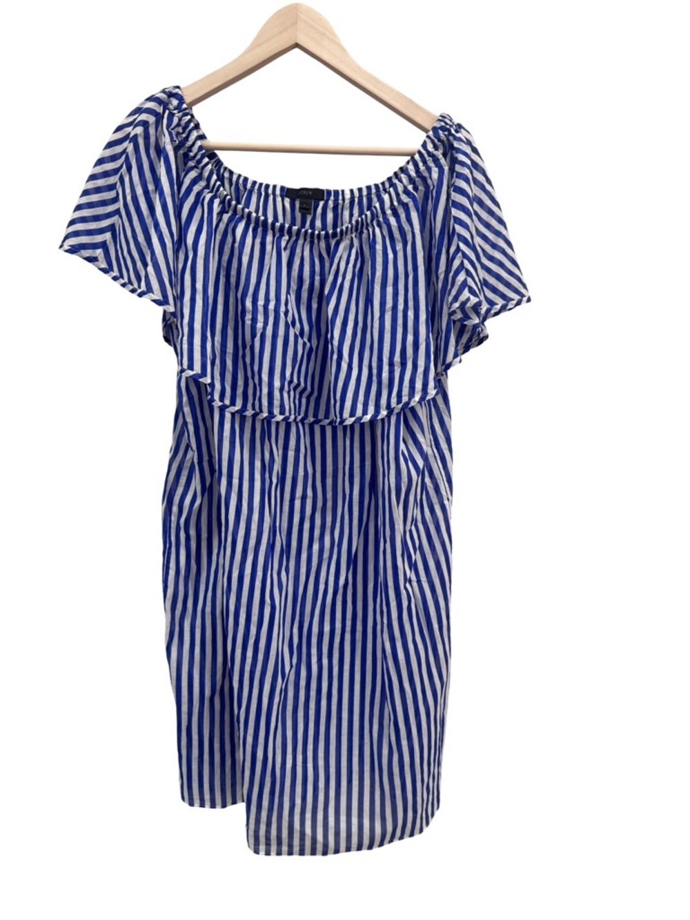 J. Crew Women's Size Large off shoulder striped beach cover up - Picture 4 of 5